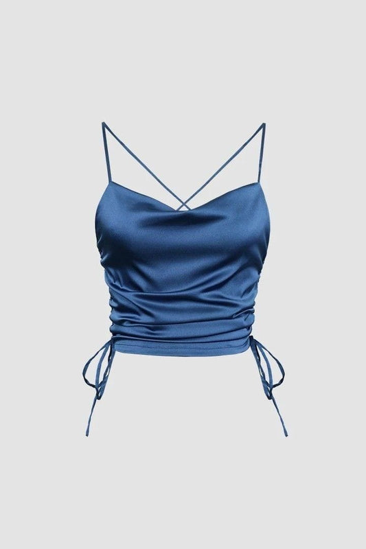 Blue halter party wear