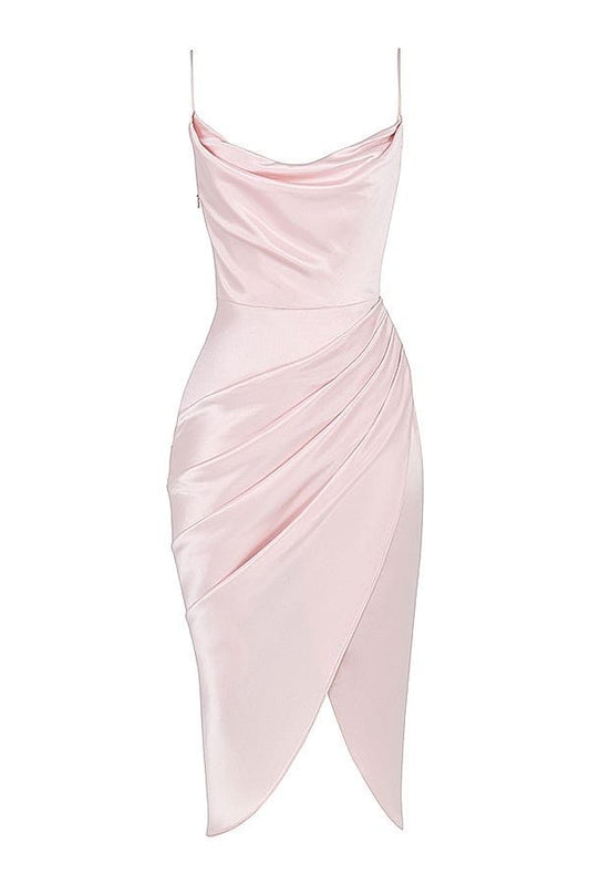 Powder Pink Pleated Dress